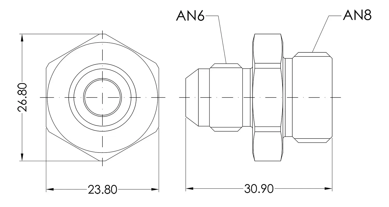 ORB to AN Straight Adapter