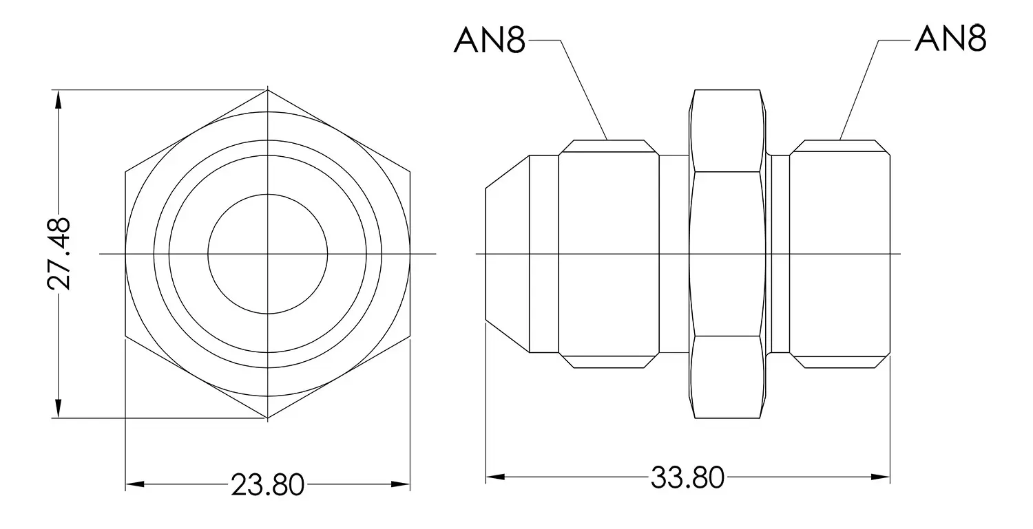 ORB to AN Straight Adapter