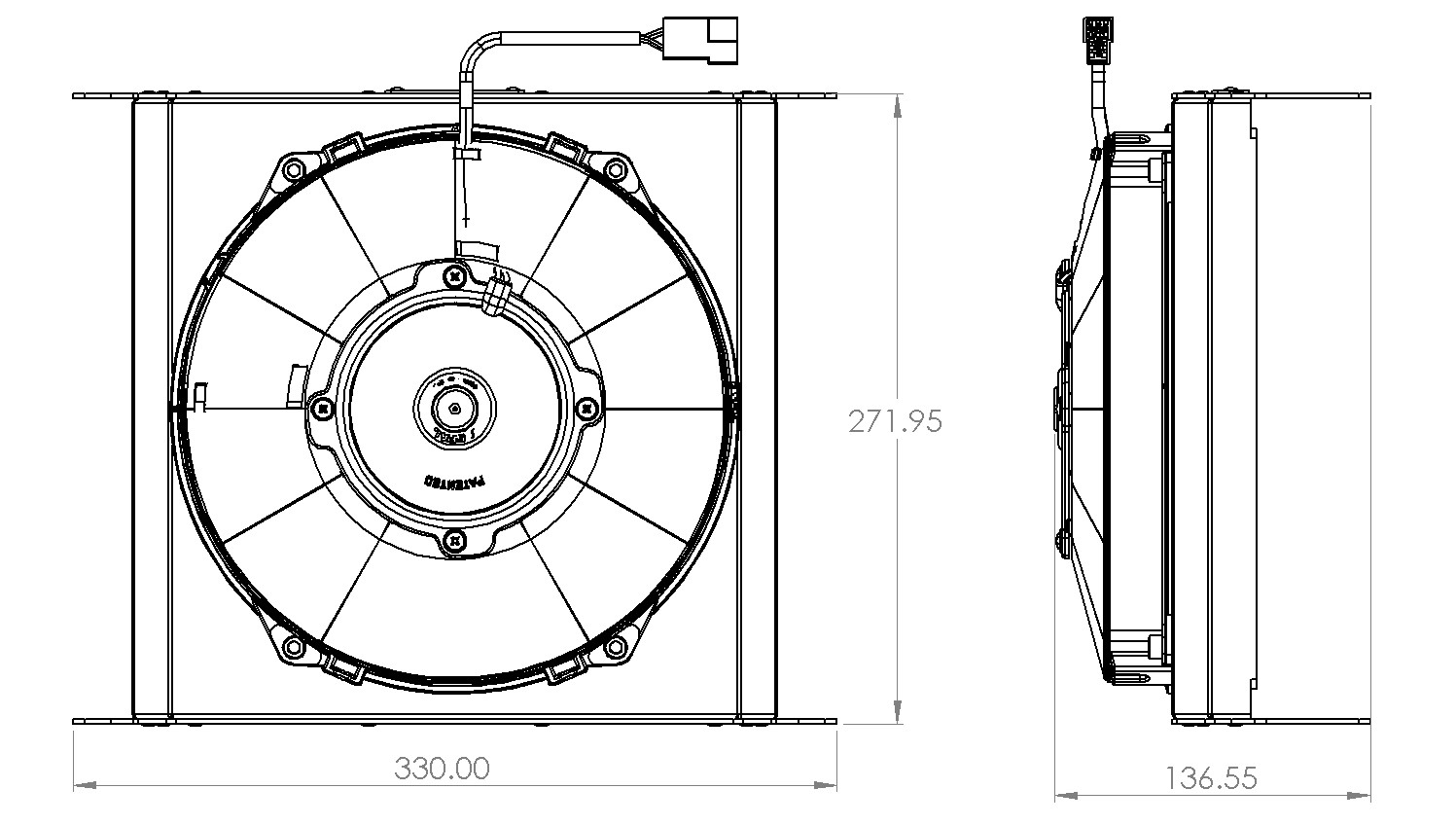 235mm 34 Row Setrab Oil Cooler Fan Shroud