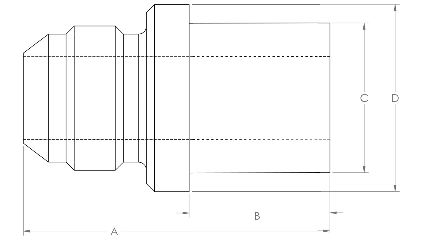 Weld On Aluminium Male Fitting Dimensions