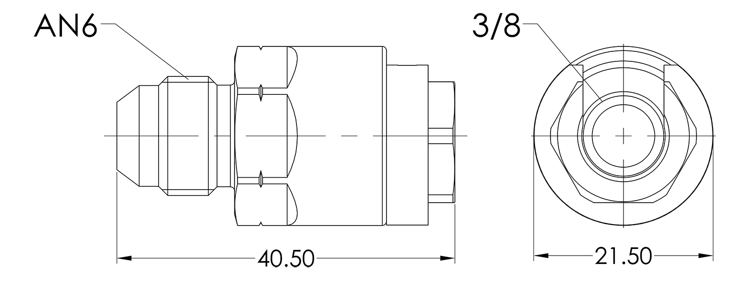 AN06 to 3/8 Female Quick Fuel Connector